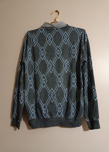 Gri Desenli Erkek Kazak - Görsel 5