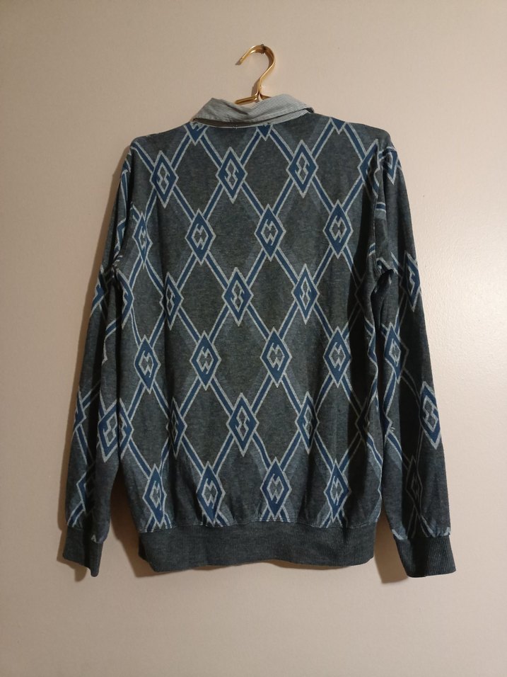 Gri Desenli Erkek Kazak - Görsel 5