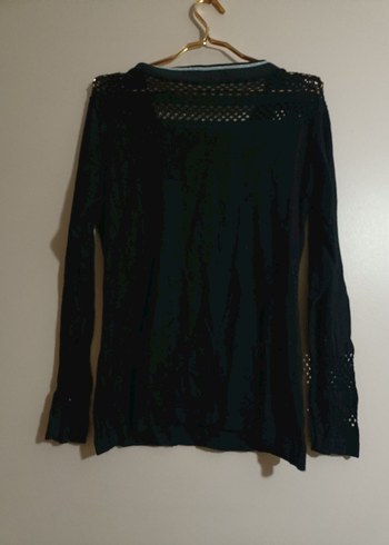 V Yaka Siyah Triko Goth Kadın Kazak - Görsel 6