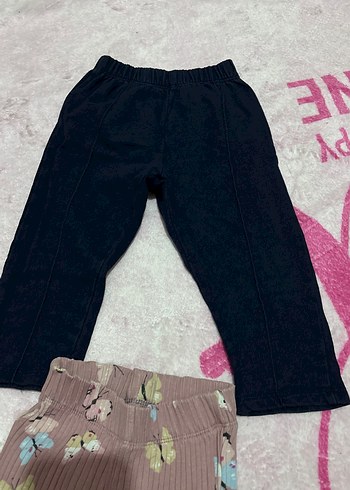 Kız Çocuk Piliseli Kelebek Desenli Triko Tayt - Görsel 2