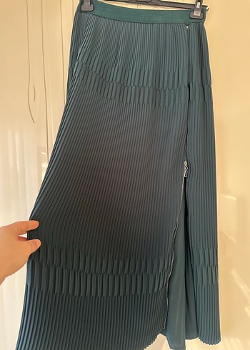 Miss Wenche Zümrüt Pilili Uzun Kadın Etek