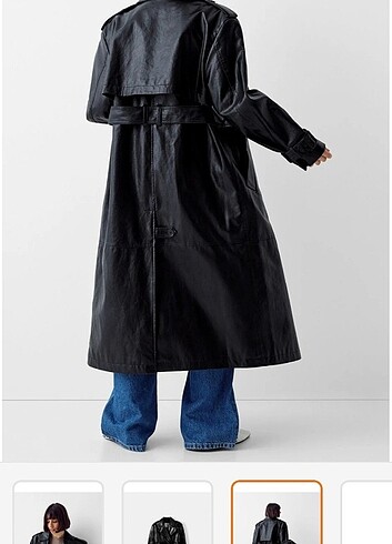 l Beden siyah Renk Bershka deri trenckot