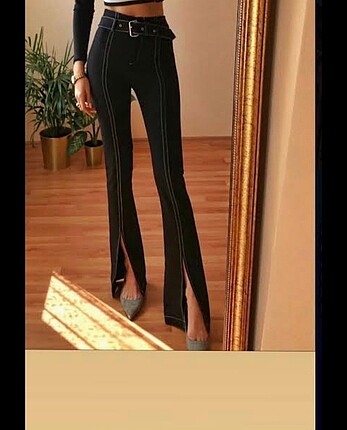 Zara İspanyol paça kemerli pantalon