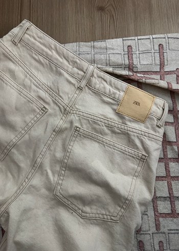 Zara Bej Denim Pantolon