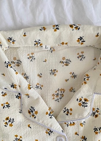 Sheinside Beyaz Çiçekli Bohem Kadın Pijama Takımı