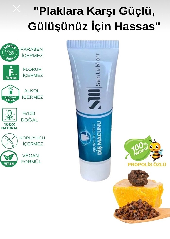 Propolis özlü beyazlatıcı diş macunu - Görsel 4