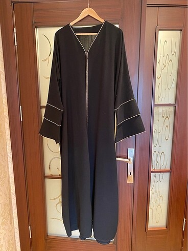 xl Beden İnce taş işlemeli siyah ferace