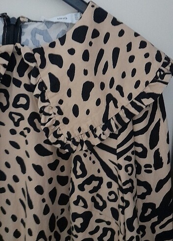 m Beden Leopar Desen Elbise