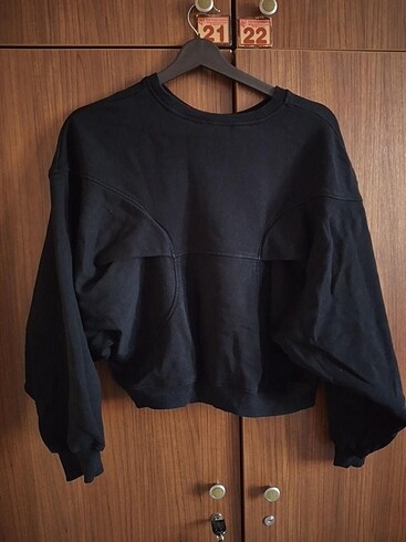 m Beden siyah Renk Zara crop sweatshirt