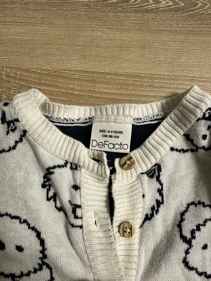 Kız Çocuk Baskılı Örgü Hırka - Görsel 3