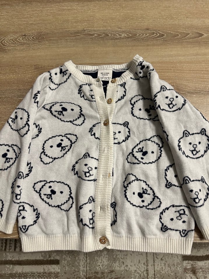 Kız Çocuk Baskılı Örgü Hırka - Görsel 2