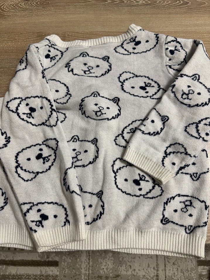 Kız Çocuk Baskılı Örgü Hırka - Görsel 4