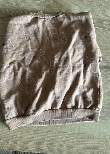 Kız Çocuk Kahverengi Çiçek Desenli Sweatshirt - Görsel 3
