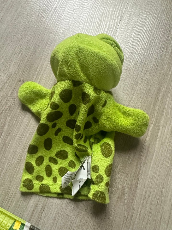 Yeşil Noktalı Peluş El Kuklası - Görsel 3