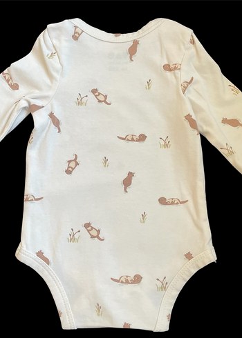 La Petite Francaise Uzun Kollu Desenli Bebek Body