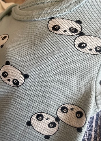 H&M Uzun Kollu Organik Pamuklu 3lü Bebek Body Set - Görsel 11