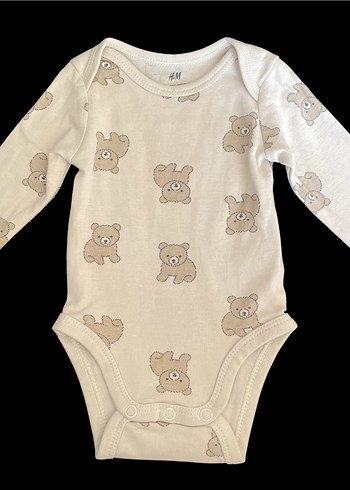 H&M Uzun Kollu Organik Pamuklu 3lü Bebek Body Set - Görsel 5