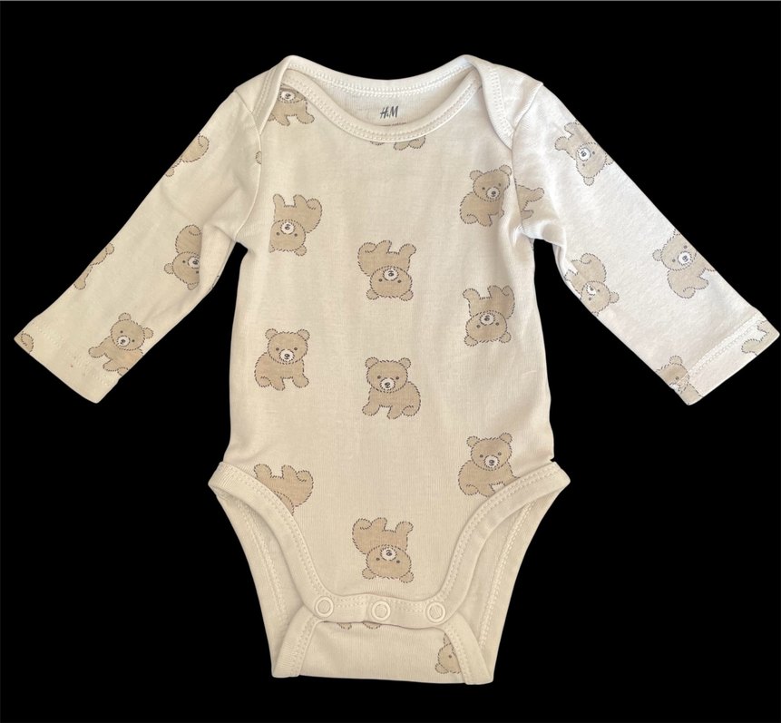 H&M Uzun Kollu Organik Pamuklu 3lü Bebek Body Set - Görsel 5