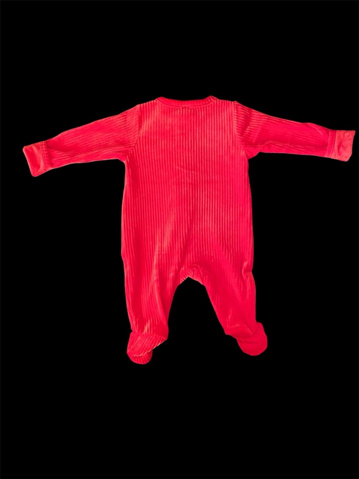 Yeni Yıl İçin Kadife Kırmızı Fermuarlı Tulum - Görsel 5