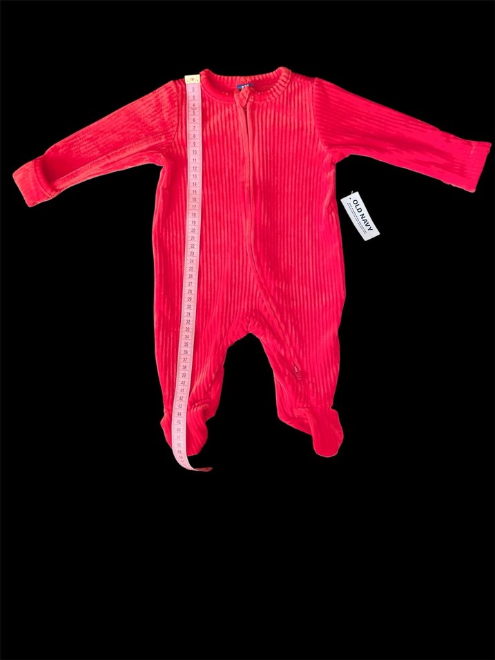 Yeni Yıl İçin Kadife Kırmızı Fermuarlı Tulum - Görsel 2