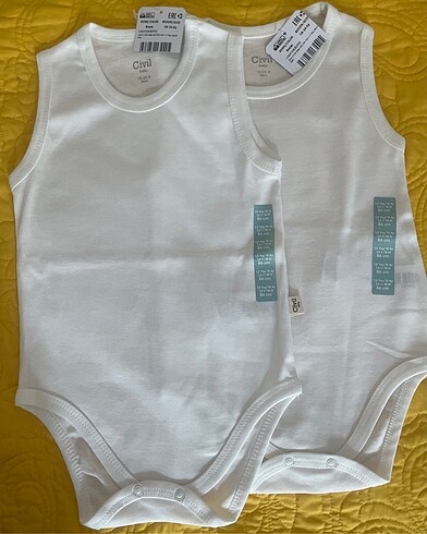 CİVİL BABY DÜZ SIFIR KOL ÇITÇITLI BODİ