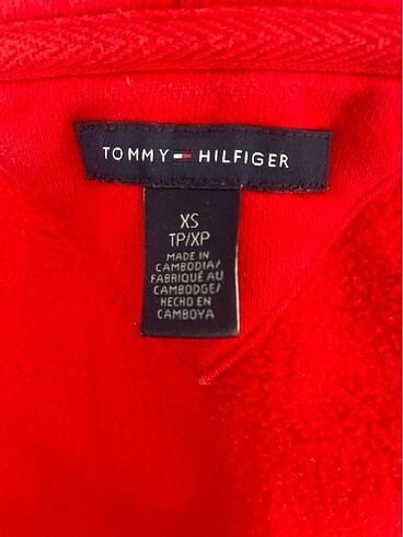 xs Beden kırmızı Renk Tommy Hilfiger Kapüşonlu Sweatshirt
