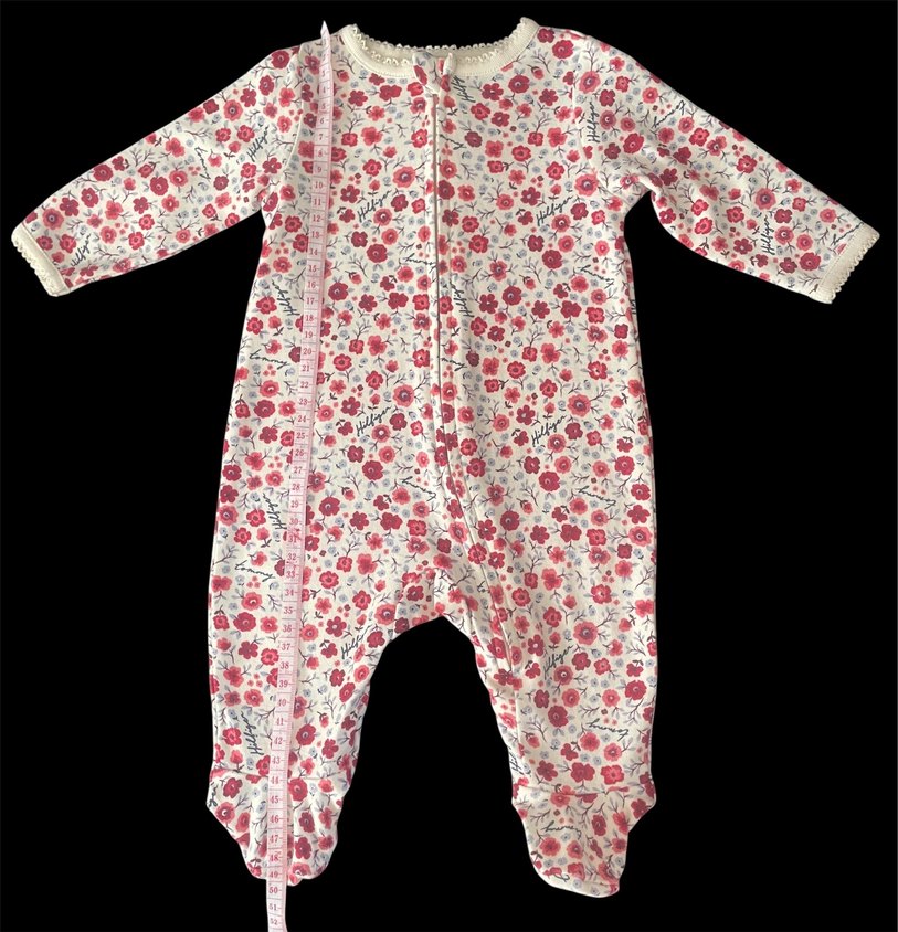 Tommy Hilfiger Çiçek Desenli Fermuarlı Bebek Kız Tulumu - Görsel 2