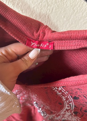 Bordo V Yaka Uzun Kollu Tişört - Görsel 3