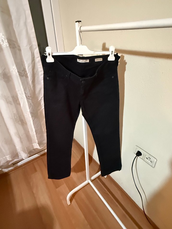 Siyah Kemerli Hamile Kot Pantolon - Görsel 4