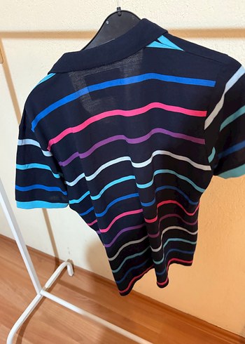 Çok Renkli Çizgili Polo Tişört - Görsel 2