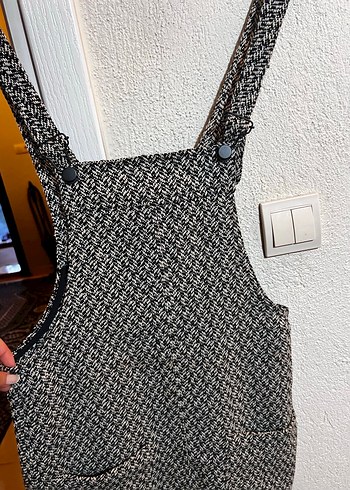 Mango Gri Askılı Düz Street Wear Tulum - Görsel 2