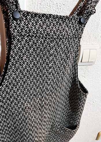 Mango Gri Askılı Düz Street Wear Tulum - Görsel 4