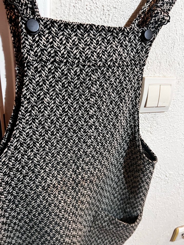 Mango Gri Askılı Düz Street Wear Tulum - Görsel 4