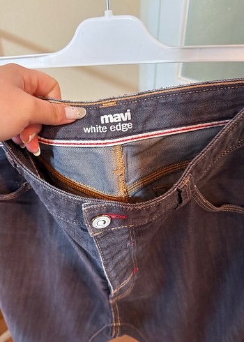 Gri Düğmeli Erkek Denim Pantolon - Görsel 3