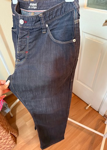 Gri Düğmeli Erkek Denim Pantolon - Görsel 4