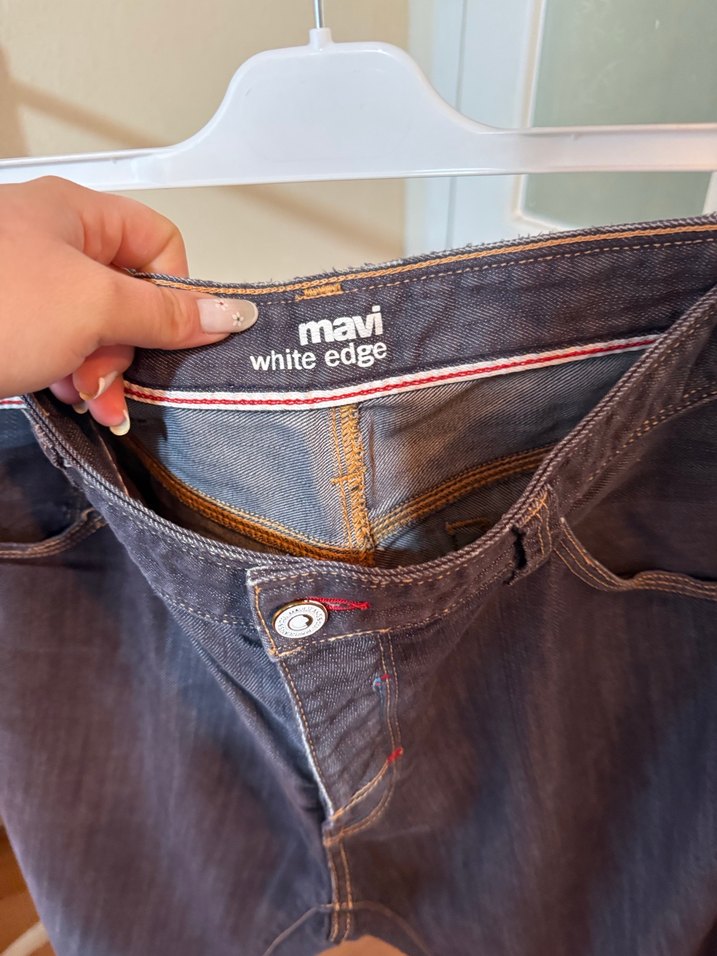 Gri Düğmeli Erkek Denim Pantolon - Görsel 3