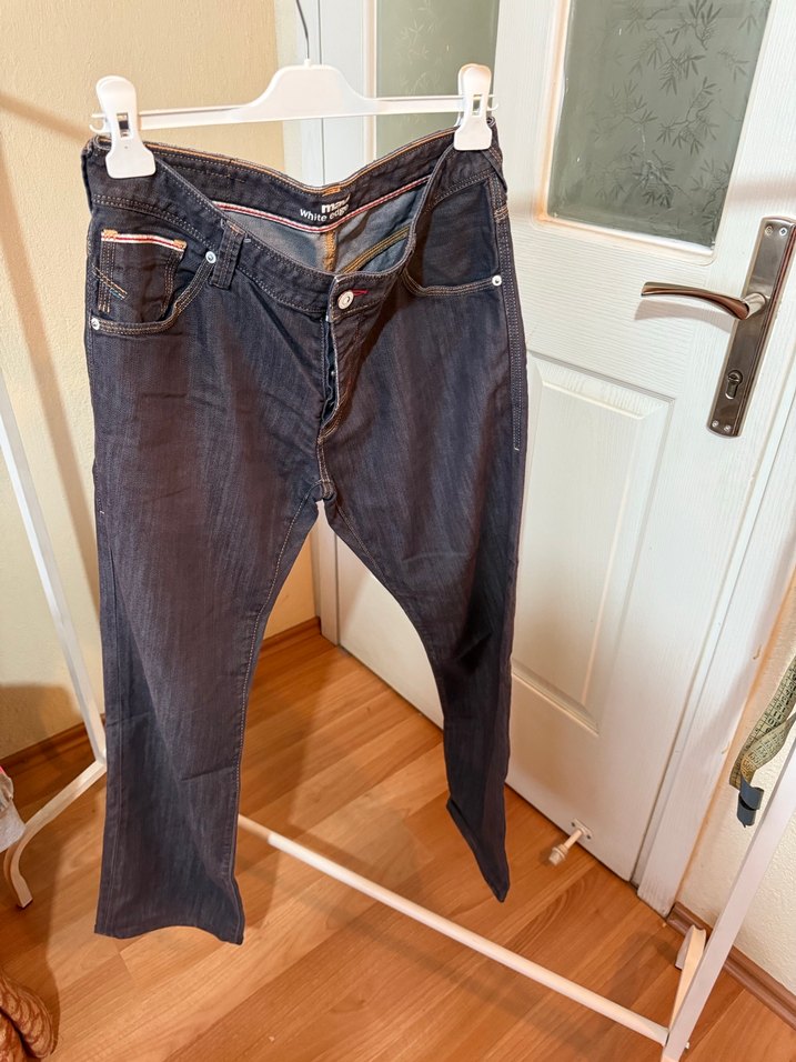 Gri Düğmeli Erkek Denim Pantolon - Görsel 2