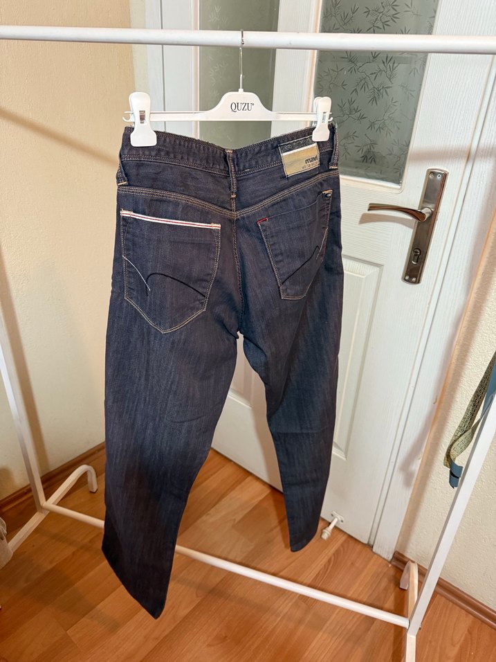 Gri Düğmeli Erkek Denim Pantolon - Görsel 5