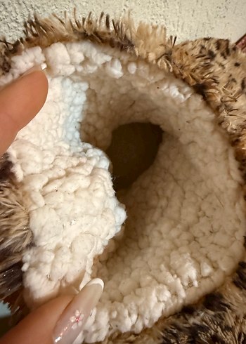 Kızlar için Leopar Desenli Sıcak Terlik - Görsel 4