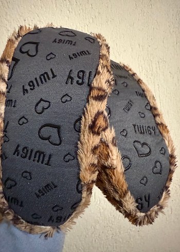 Kızlar için Leopar Desenli Sıcak Terlik - Görsel 5