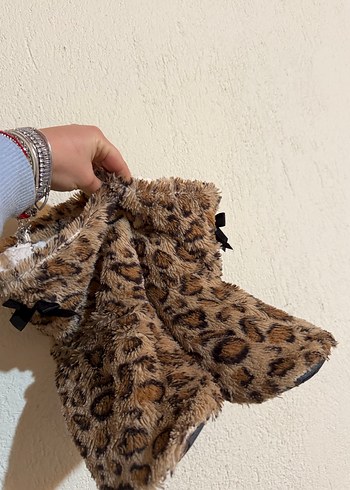 Kızlar için Leopar Desenli Sıcak Terlik - Görsel 2