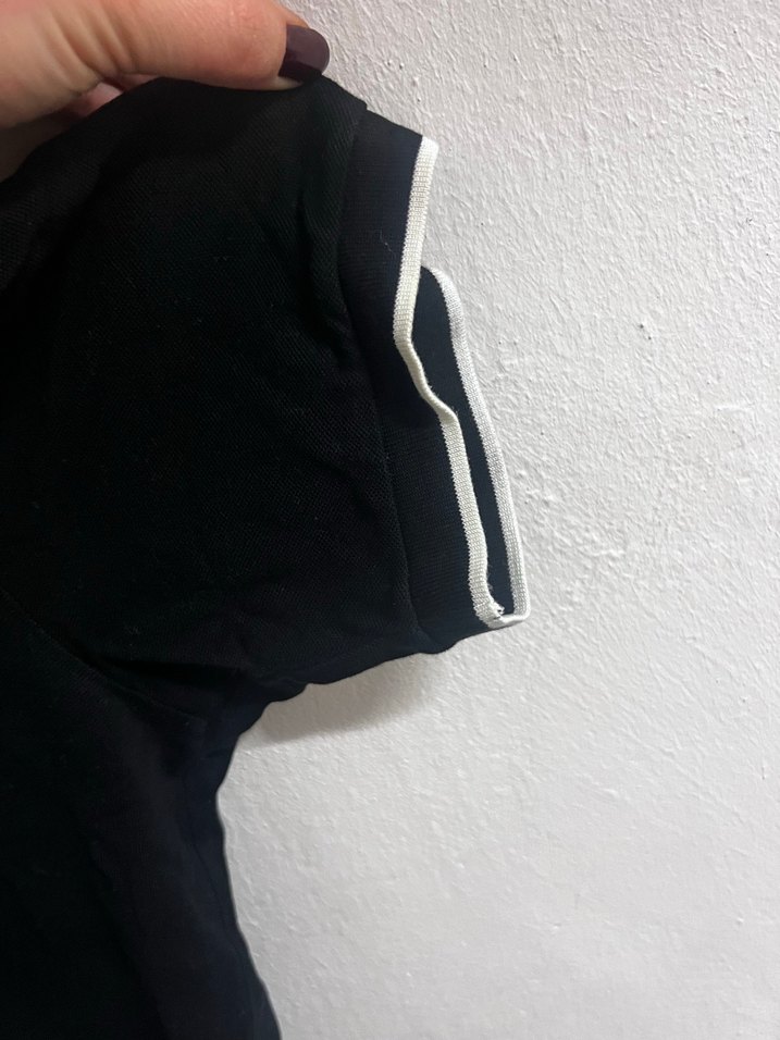 Siyah Keten Düğmeli Erkek Polo Tişört - Görsel 5