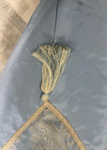 Nakışlı Mavi ve Gri Yatak Örtüsü - Görsel 2