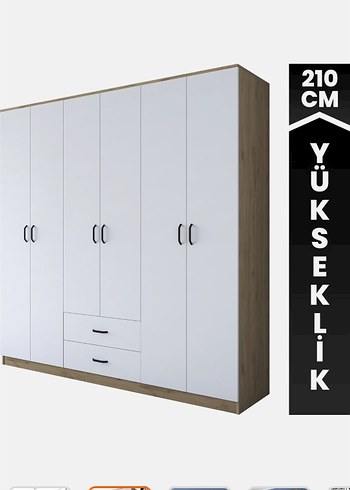 6 kapaklı gardrop - Görsel 3