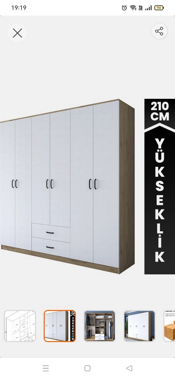 6 kapaklı gardrop - Görsel 3