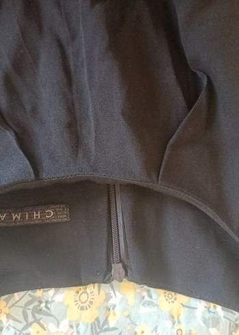 Sarı Desenli Midi Elbise - Görsel 3