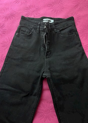 Siyah Kadın Midi Boy Dar Kesim Kot Pantolon