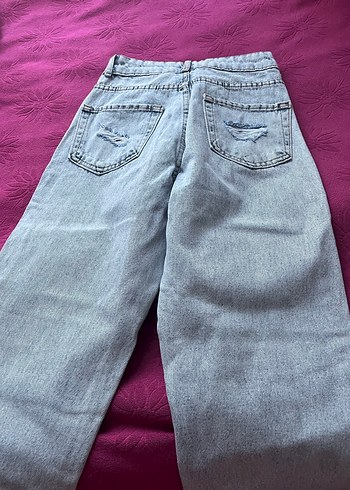 Diğer Gri Bağcıklı Kadın Denim Pantolon