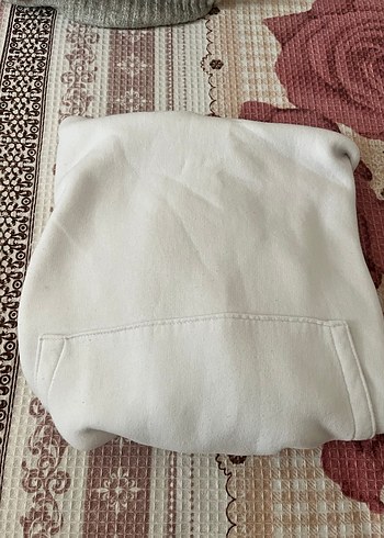 Addax Kadın Beyaz Kapüşonlu Düğmeli Sweatshirt