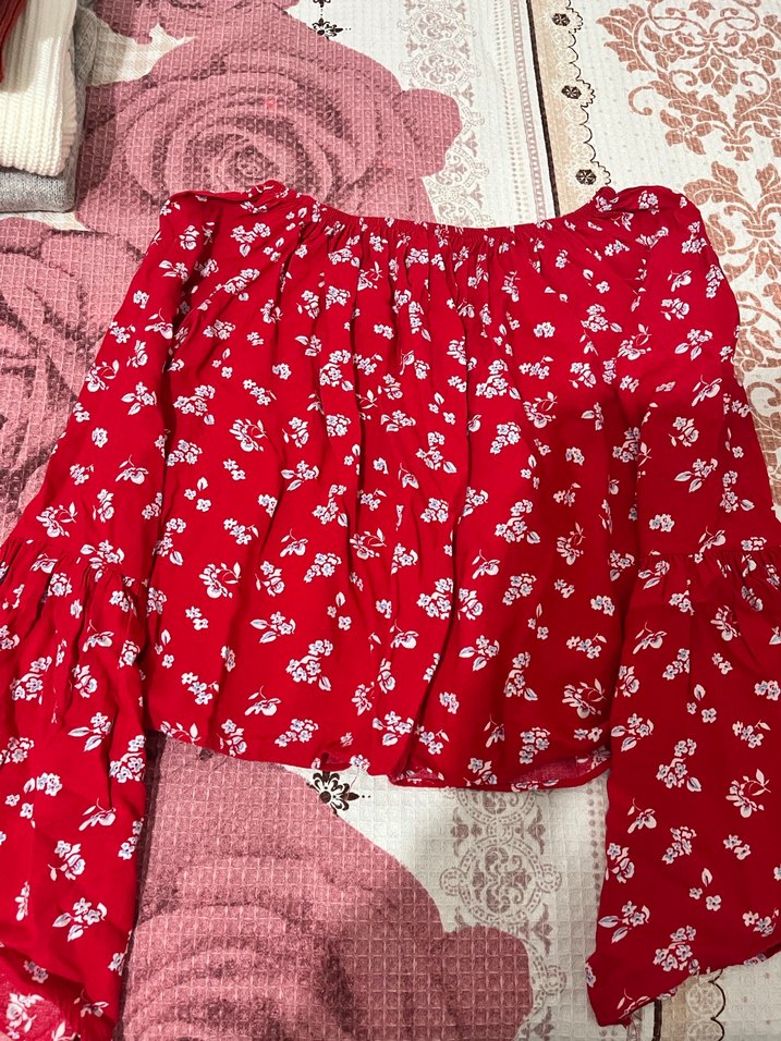 Kırmızı Mini Hamile Etek Volan Detaylı - Görsel 2